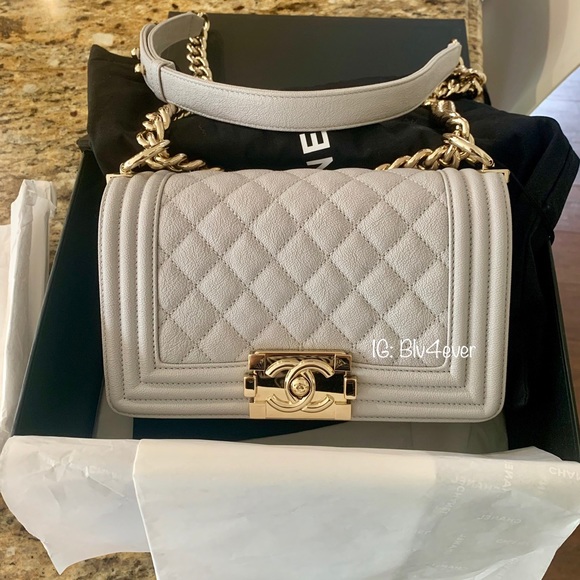 Chanel Small Boy Grey Caviar Lghw - Picture 4 of 4